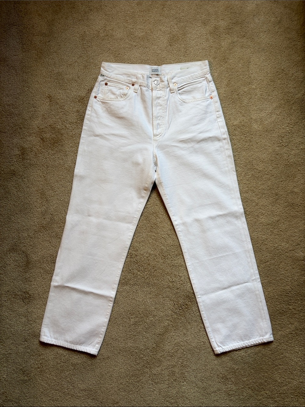 Citizens Of Humanity - Emery Crop - White High-Rise Straight Crop Jeans